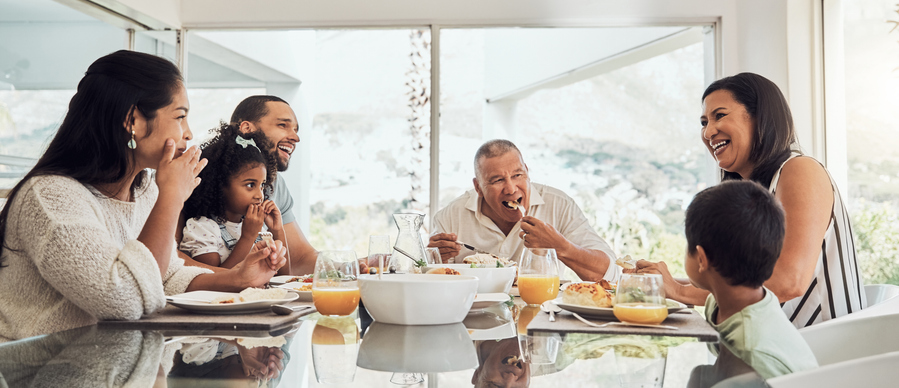 Happy family meal time.